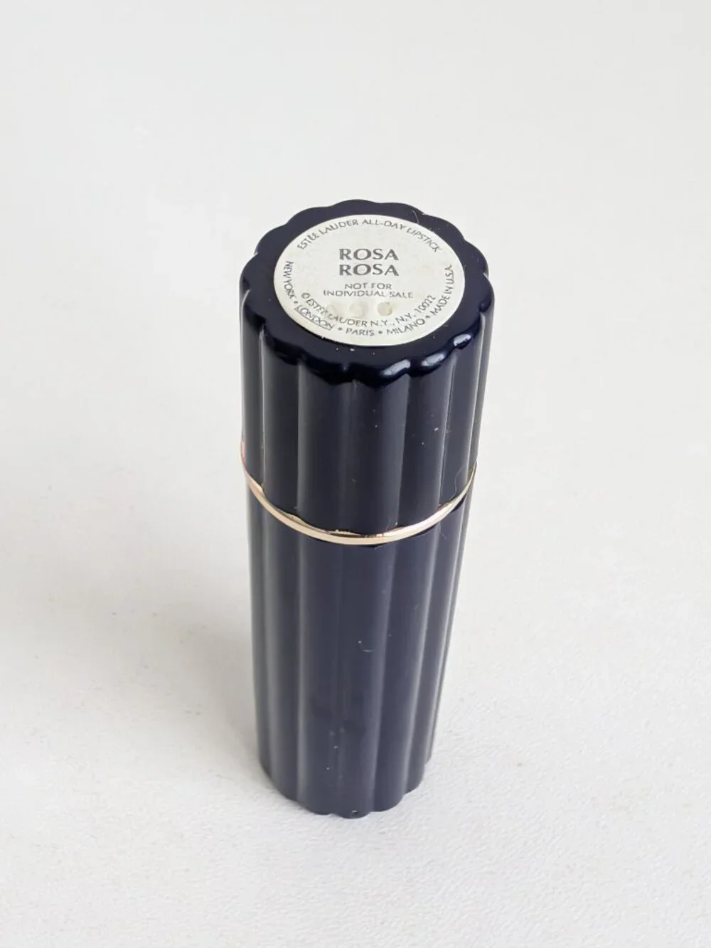 Estee Lauder All-Day Lipstick Rosa Rosa Blue Ribbed Tube Full Size